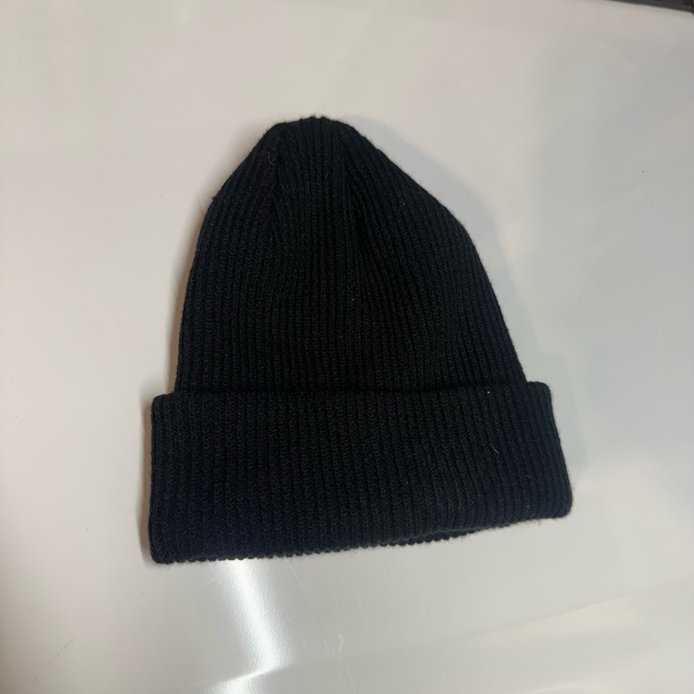 MONCLER Black Ribbed Knit Beanie Hat | Authentic | Unisex
